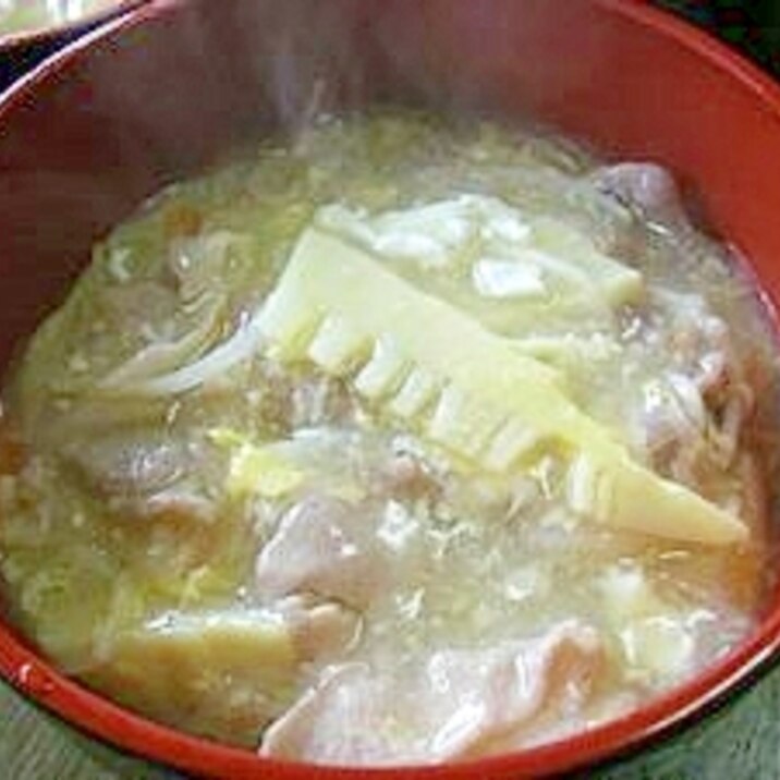 春を味わう!筍の餡かけソバ(丼ぶり)!